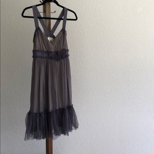 Anthropologie purple/gray party dress
